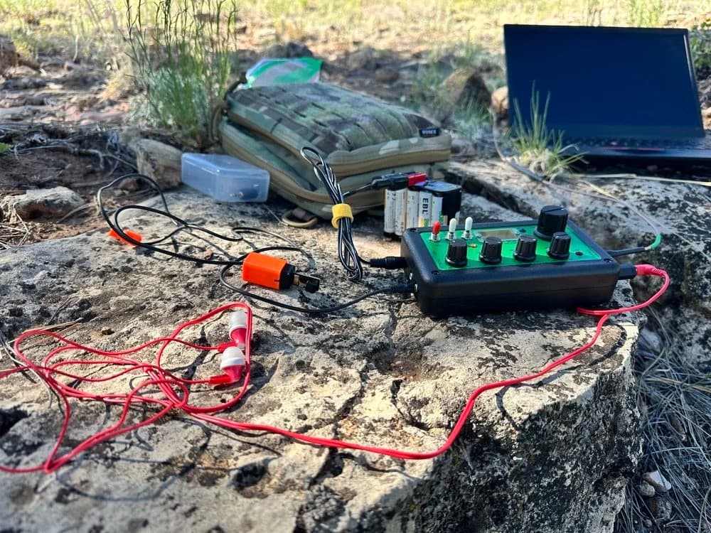 I went out west and took the Penntek TR-35 CW QRP radio…